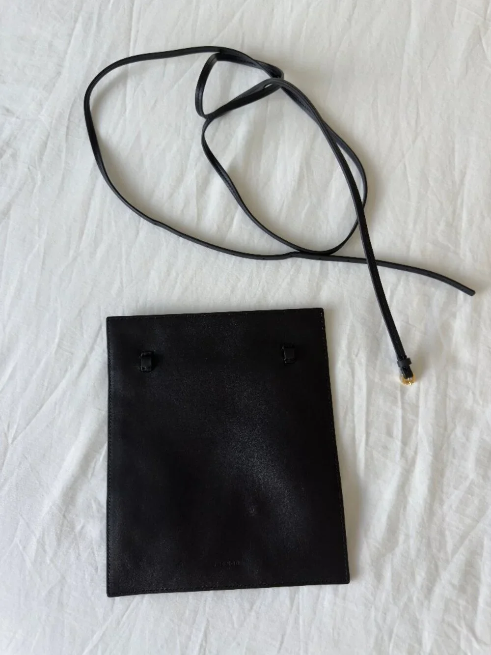 The Row Black Leather Bag with Removable Shoulder Strap